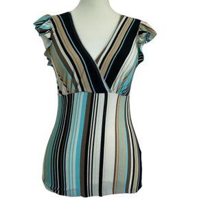 Striped V-Neck Blouse